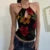Vintage Floral Print Backless Cami Top Cut Out Front Women Sexy Halter Tank Tops Y2K Fashion Slim Vest Summer Outfits