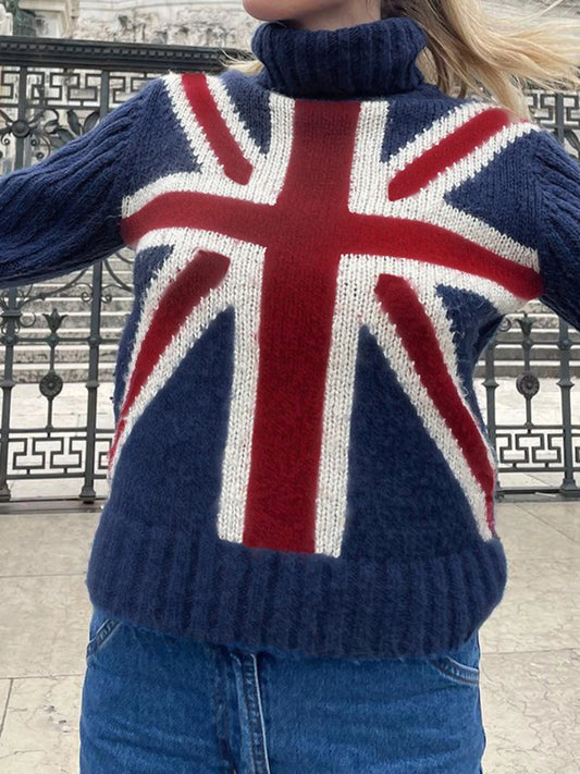 Nuevos suéteres de cuello alto para otoño e invierno para mujer, suéteres básicos de punto informales ajustados estilo retro americano.