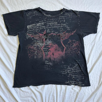 Camiseta cibergótica grunge Y2K con gráfico de calavera vintage, top corto de manga corta, camiseta skater retro japonesa kawaii de los años 00, ropa de calle para mujer