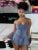 Vestido corto vaquero sin tirantes, corte A, sexy, informal, de verano, para mujer, moda Y2K, ropa de calle, nuevo atuendo