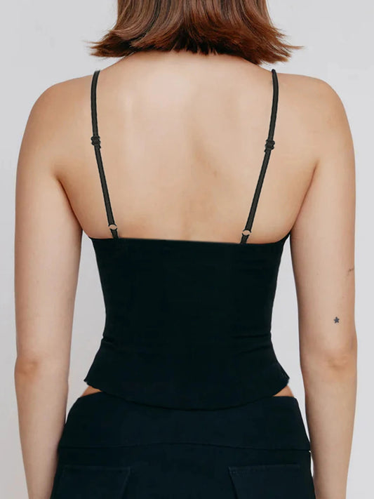 Camisola de mujer lisa, sencilla, con espinas de pescado y cintura ajustada, sexy, clásica, para primavera y verano, ropa de moda
