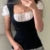 Kawaii Bow Lace Trim T-shirt Vintage Striped Patchwork Slim Fit Crop Top Y2K Aesthetic Fairy Grunge Retro Pullover Tees Women