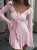 V Neck Long Sleeve Ruffles Lace Up Sexy Elegant Evening Mini Women’S Dresses Elegant Evening Party Dress Streetwear
