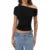 y2k Crop Top Women Summer Grunge Clothes Oblique Shoulder Sleeveless Ruched T Shirt Vest 2000s Clothing Streetwear
