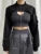 Super-short Black Jacket Zipper Long Sleeve Harajuku Cropped Tshirt Gothic Techwear Fashion Korean Tee Punk Street