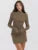 Sexy Slim Mini Dress For Women Two Pocket 2025 Spring Autumn New Long Sleeve A-line Solid Club Party Dress Elegant Female