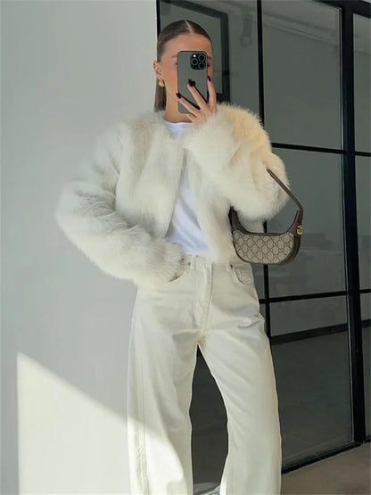 Suéter de lujo de gran tamaño para mujer, ropa de calle holgada de manga larga y cintura alta, chaquetas de invierno para mujer, nuevo