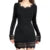Vestido gótico Y2K para mujer, ropa de encaje con cuello redondo, manga larga, ajustado, estilo grunge, para fiesta y calle.