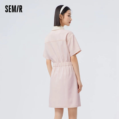 Dress Women’s Lace Doll Collar  Summer New Texture Topstitch Dress