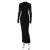 Half Turtleneck Long Sleeves Maxi Dress Fashion Office Lady Clothing Back Slit Gown Dress Female Solid Streetwear Autumn