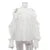 Elegant White Ruffle Halter Shirts Women Vintage Loose Hollow Out Single Breasted Blouses Female Autumn Chic High Street Tops