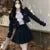 Autumn New French Vintage Tweed Two-Piece Skirt Set Women Short Jacket Coat + Pleated Mini Skirt Suits Korean Luxury Outfits