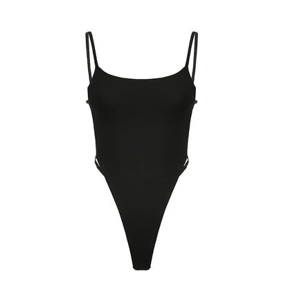 Backless Fashion Women Bodysuit Clubwear Summer Basic Sleeveless Ladies Sexy Body Top Rave Outfits Y2K Romper Street