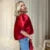 Elegant Satin Puff Short Sleeve Top Women Loose Solid Buckle O-neck Shirts Female 2025 Spring Summer Fashion Office Lady Outwear