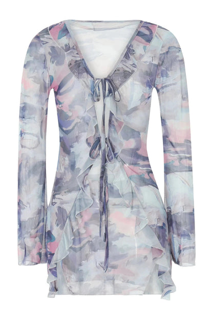 Elegant Slim Long Sleeve Mini Dress