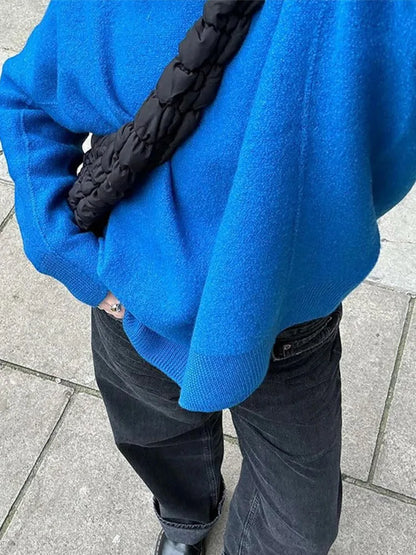 Suéteres casuales de punto con cuello redondo para mujer, suéter retro para adictos al trabajo, suéter femenino elegante de otoño, prendas de punto sencillas de calle