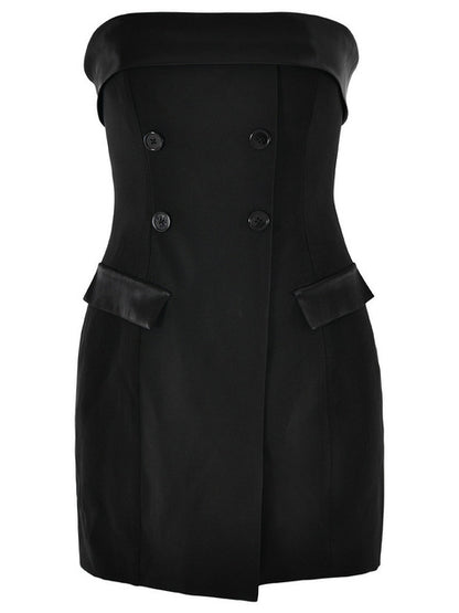 Elegante traje ajustado para mujer, vestido de otoño e invierno, nueva falda sexy sin tirantes, vestido ajustado sin espalda para fiesta y club.