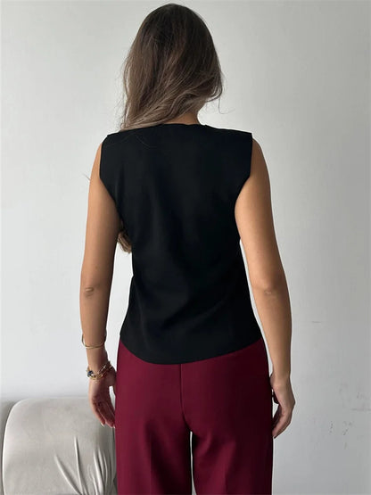 Suéter de punto con cuello en V, camiseta sin mangas para mujer, cintura alta, patchwork floral, ropa de calle, prendas de punto de otoño, cárdigan Y2k, chaleco superior