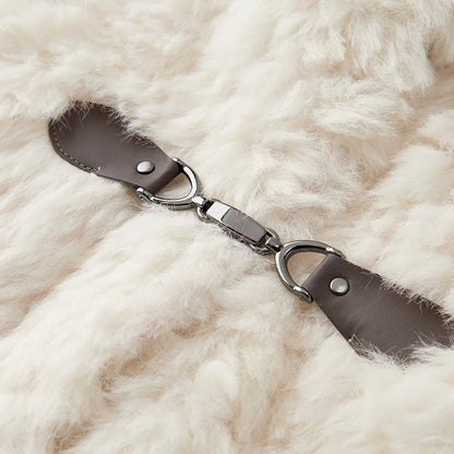 Coat Women Imitation Rabbit Fur Imitation Suede Patchwork Retro  New Winter Loose Stand-Up Collar Jacket
