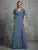 Beaded collar hem flared slit sleeve chest pleated chiffon slit skirt Evening gown Ball dress Party dress