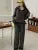 Conjunto de dos piezas de punto para mujer, jersey de solapa, pantalones largos, moda coreana, ropa informal femenina, prendas de punto, otoño e invierno, nuevo
