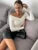 Camiseta sexy de verano con hombros descubiertos para mujer, plisada, de manga larga, con cuello en V interior, blanca, ajustada, con giro, corta, para mujer