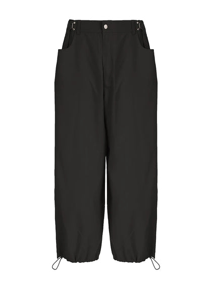Pantalones cargo holgados de cintura ajustable y estilo callejero para mujer