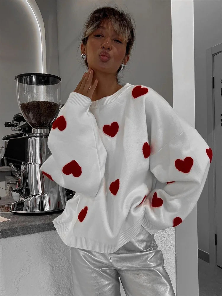 Suéter de punto para mujer, jersey holgado de otoño a la moda con retazos, manga larga, informal, de punto, ropa de calle, jersey de contraste para mujer