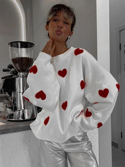 Suéter de punto para mujer, jersey holgado de otoño a la moda con retazos, manga larga, informal, de punto, ropa de calle, jersey de contraste para mujer
