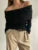 Suéter de punto sin espalda para mujer, top ajustado con banda, liso, corto, ropa de calle, hombros descubiertos, elegante, de punto para otoño