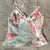 Fairy Coquette Mesh Sheer Camisole Floral Print Front Tie Up V Neck Crop Tops Kawaii Lace Trim Tank Tops Y2K Boho Holiday Vest