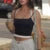 Camisola de moda de calle alta, top de retazos falso de dos piezas, top de tirantes con cuello halter, chaleco básico sin mangas para fitness, informal, de verano