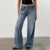 Pantalones vaqueros holgados de tiro bajo con estética Y2K para mujer, pantalones vaqueros rectos de pierna ancha y corte boyfriend, pantalones vaqueros largos elásticos de moda