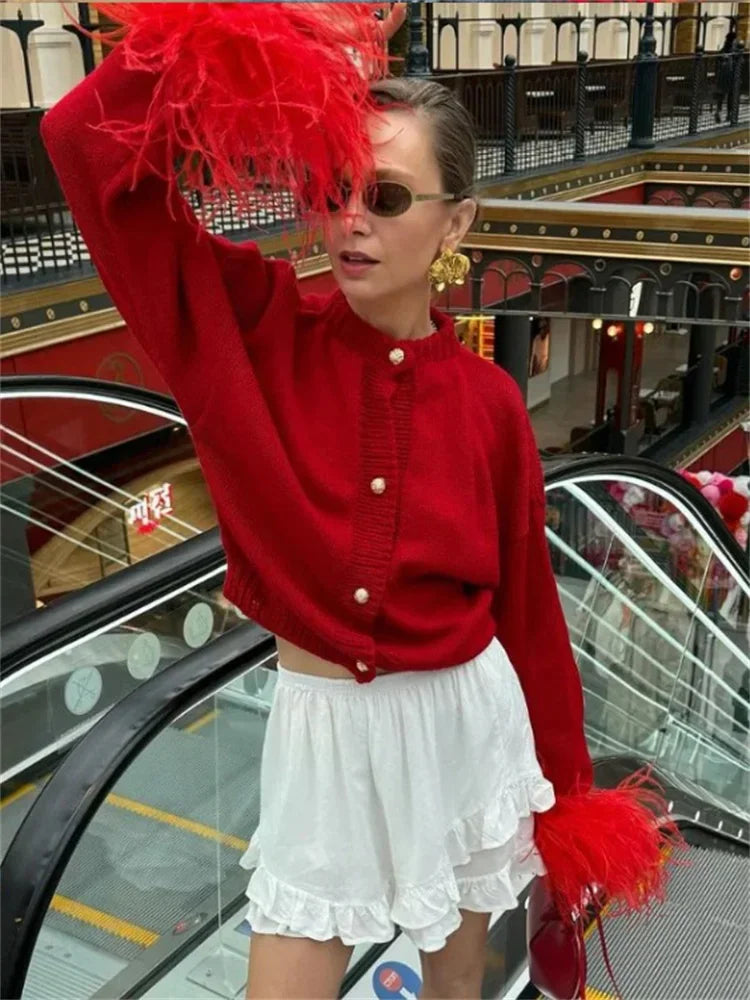 Suéter tipo cárdigan de retazos de moda para mujer, de manga larga, cintura alta, ajustado, esponjoso, Y2k, prendas de vestir exteriores, abrigo de punto para mujer, nuevo