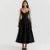 Vestido negro elegante para bodas, eventos, sexy, sin tirantes, con corsé, vestido midi para fiesta de Navidad, ropa para mujer.
