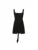 Vestido corto liso, elegante, a la moda, sin espalda, sexy, de corte A, sin mangas, con cuello cuadrado, ajustado y acampanado.