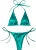 Sexy Women’s Metallic Halter Top Two Piece Swimsuit Tie Side Triangle Bikini Summer Solid Bathing Suit Beachwear Bikini Set
