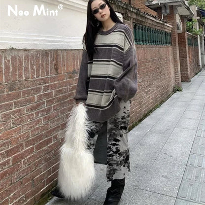 Bolso bandolera de gran capacidad con pelo sintético de oveja de Mongolia para mujer, estilo Y2K, estilo Harajuku, esponjoso y peludo.