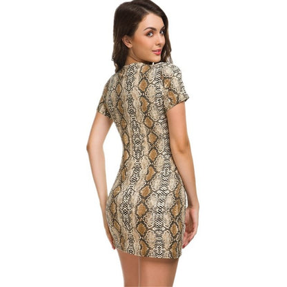 Vestidos mini ajustados con estampado de leopardo para mujer, sexys, con escote en V, de encaje y retazos, vestido ajustado a la cadera, moda urbana, Vestidos