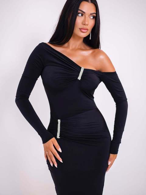 Elegante vestido irregular ajustado elástico de manga larga con espalda descubierta y sexy para fiesta de noche, vestido ajustado de otoño, ropa nueva