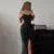 Sexy Velvet Solid Tube Long Dresses Women Vintage Slim Knot Slit Evening Dress Female Spring Elegant Chic Street Party Vestidos