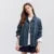 Denim Jacket Women Lapel Drop-shoulder Top Casual and Elegant 2025 Spring New Loose Jacket Instagram Trendy