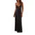 Vestido largo sexy para mujer, color sólido, escote en V, tirantes finos, sin mangas, espalda descubierta, para fiesta de noche