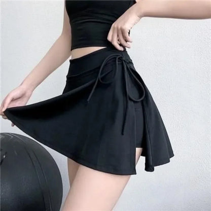 Summer Women’s Skirts Fashion Sexy Mini Elastic Pleated Sun Skirts For School Girl Uniform Korean Black High Waist Tennis Skirts