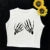 Camiseta de manga corta con estampado de calaveras para mujer, estilo Y2K, con tirantes en el interior, para calle de Europa y Estados Unidos