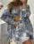 Retro Ink Shirt Three-piece Shorts Suit Women’s Summer Casual Long Sleeve Button Print Fashion Shirt with Shorts Suit