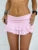 Pantalones cortos informales básicos lisos grises con forro, faldas para mujer, ropa de calle Y2K linda y dulce de color rosa