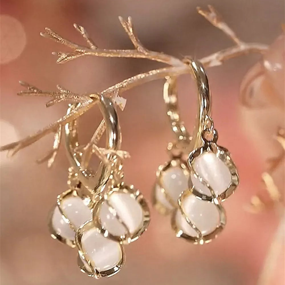 Lizakosht Peach Zircon Bow Earrings for Women Fashion Jewelry Gifts