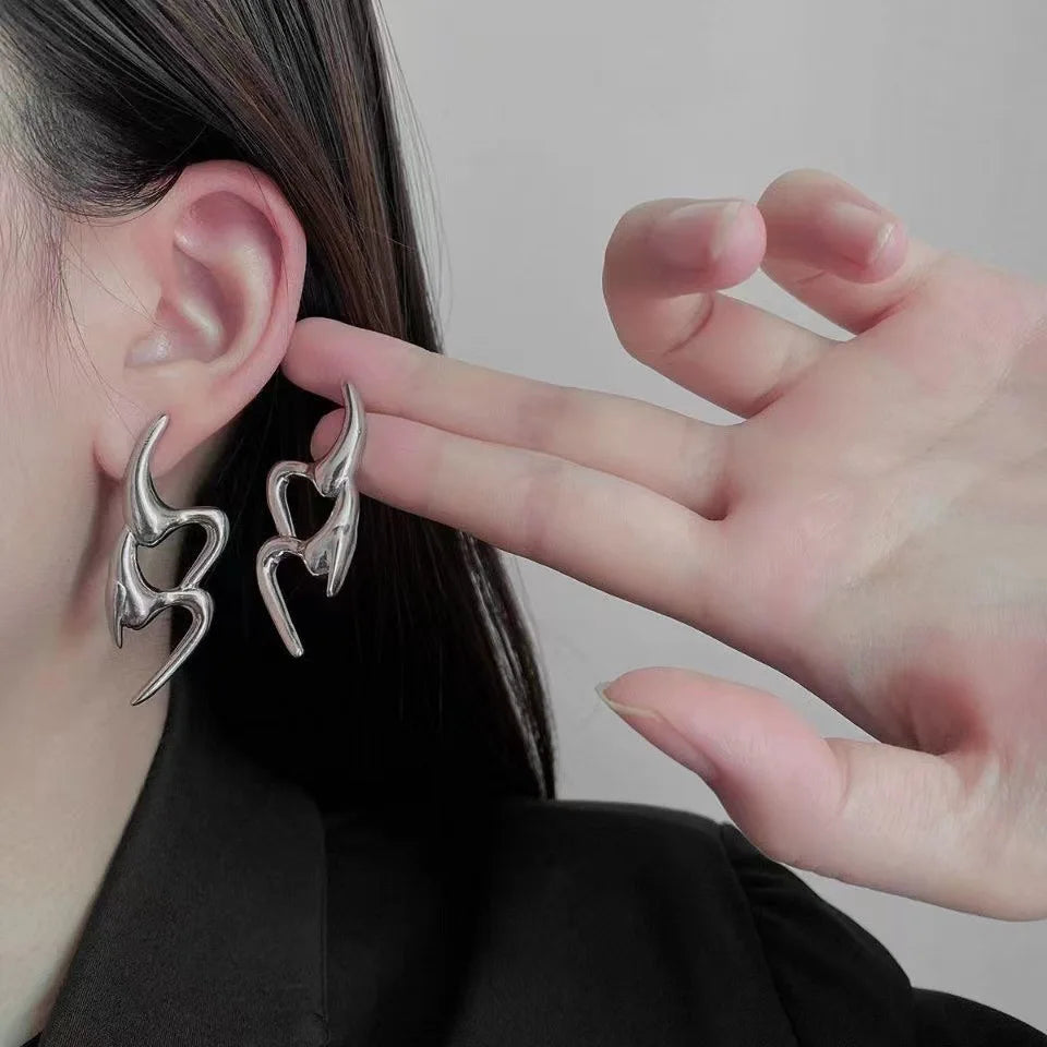 Korean Fashion Pearl Crystal Star Drop Earrings for Women Geometric Pendants Jewelry Gift