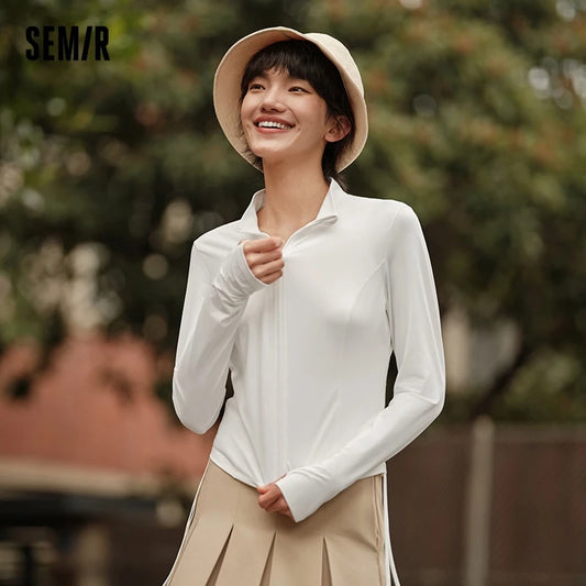 Original Yarn Sunscreen Jacket Female Tight  Summer Cool Feeling Short Thin Sunscreen Jacket Ice Silk Sunscreen